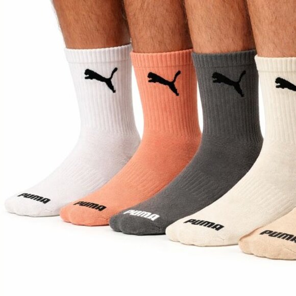 PUMA 6 Pack 6 colors Crew Socks Shoe Size 8-12 NWT - Picture 2 of 12